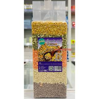 ++(ภูมิฟ้า) ถั่วเลนทิล 5 สี 1000กรัม (แบบแยกชั้น)++