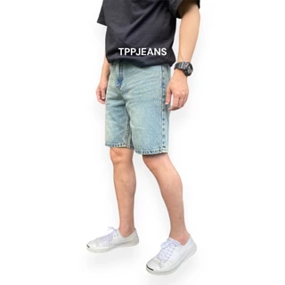 JEANSEXPRESS 28”-40”Shorts Jeans กางเกงยีนส์ขาสั้นชาย ทรงเหนือเข่า สีบลูฟอกซีด เป้าซิป รับชำระปลายทาง
