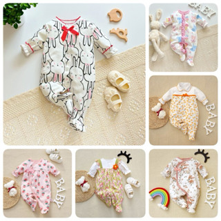 🩷พร้อมส่งจากไทย🩷ชุดนอนเด็กคลุมเท้า บอดี้สูทเด็กเล็กใส่นอน