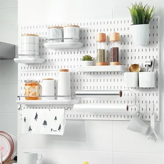 แผ่นวางของติดผนัง 56*56*0.5cm กระดานแขวนของ Pegboard แผ่นใหญ่ วางของมากขึ้น