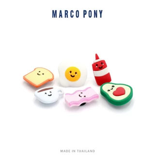 Marco Pony อุปกรณ์ตกแต่งกระเป๋าชายหาด Jibbitz น่ารัก คาแรกเตอร์การ์ตูน ผู้หญิงกระเป๋าถืออุปกรณ์ตกแต่ง