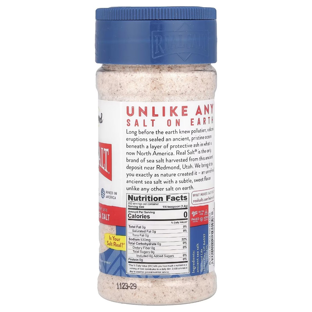 Redmond Real Salt® เกลือทะเลโบราณ บดละเอียดจากธรรมชาติ (10 oz / 284 g) (Sku.2532) - รูปที่ 2