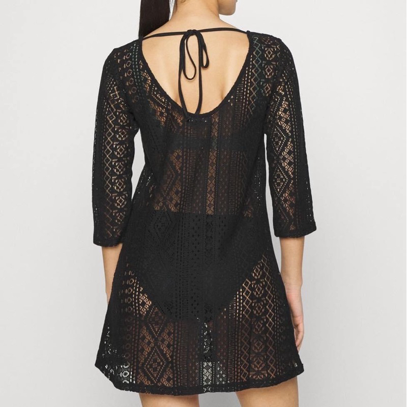 มินิเดรสใส่คลุมชายหาดคอกลมกว้างดีเทลฉลุทั้งตัว Etam Openwork Beach Tunic เข้าใหม่