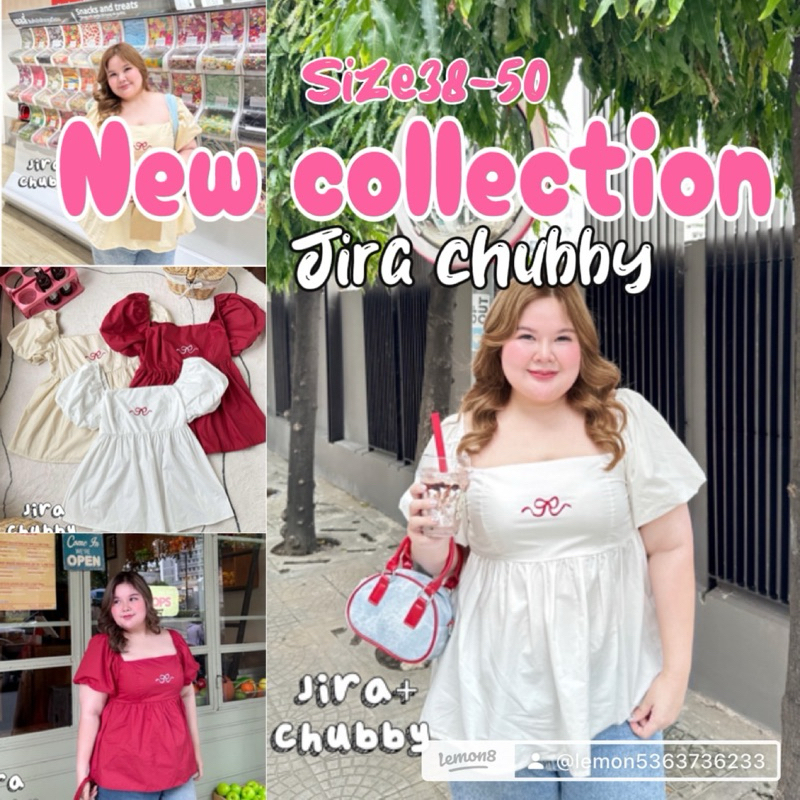 PLUSSIZE เสื้อผ้าปักโบว์แขนบอนลูนสาวอวบอ้วน (size 38-52)จัดโปร 3วันเท่านั้น