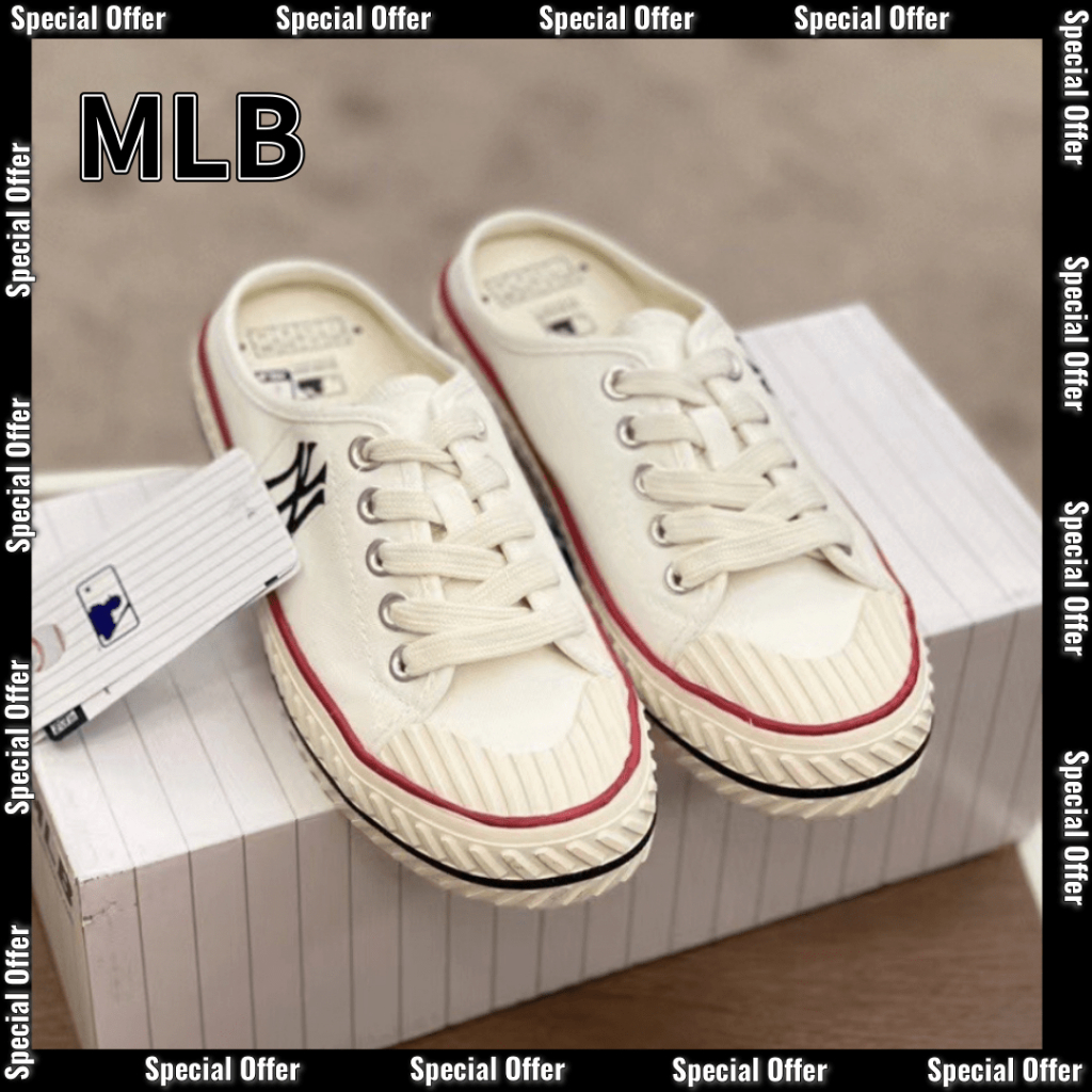 MLB Playball Mule Play Ball รองเท้าสบาย ๆ ของผู้ชาย และผู้หญิง(EU36-45） พร้อมส่งของแท้