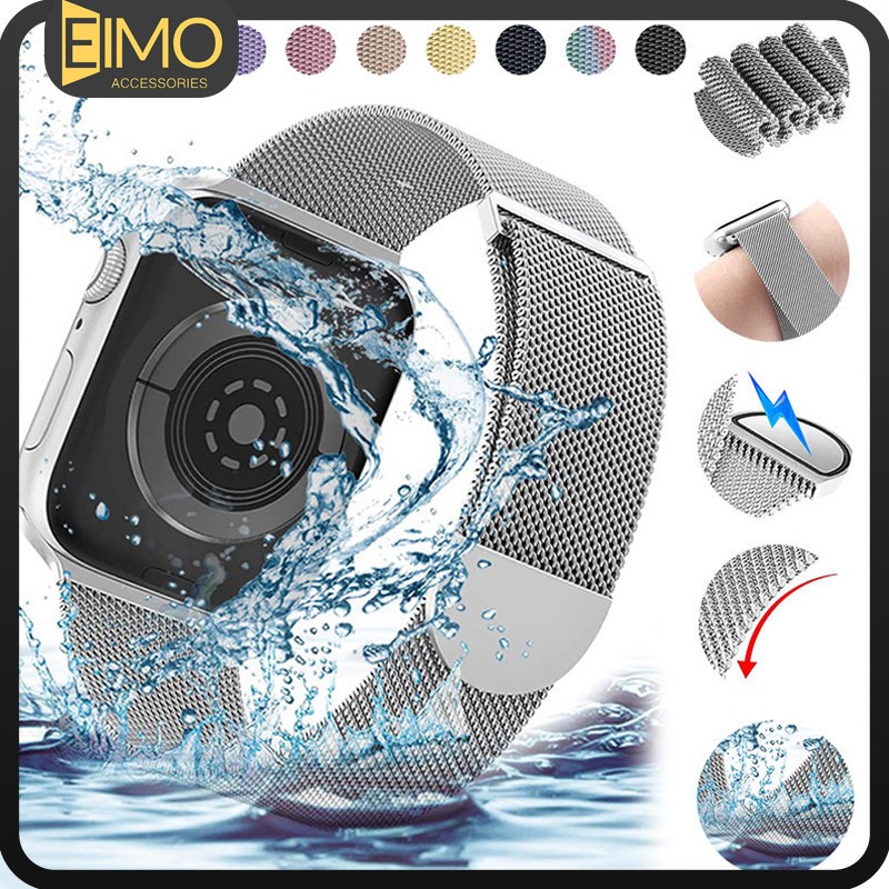 แหวนมิลาน แถบโลหะแม่เหล็ก for Apple Watch 49 42 45 41 38 40 44 46มม IWatch Ultra 3 2 SE Series 11 10 9 8 7 6 5 4 3 2 1
