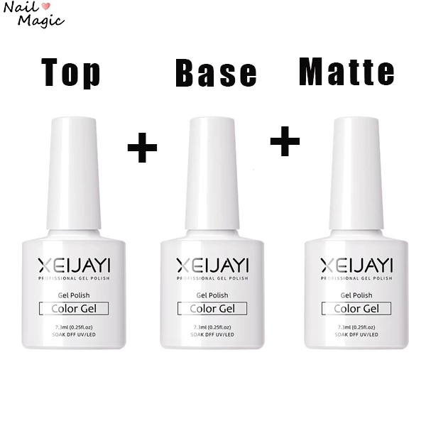 Nail.Magic สีเจล Top Coat(เคลือบสีเล็บเจล)+Base Coat/MATTE TOP สีทาเล็บเจล ยาทาเล็บเจล 7.3ML Gel Polish Soak Off UVสีเจล