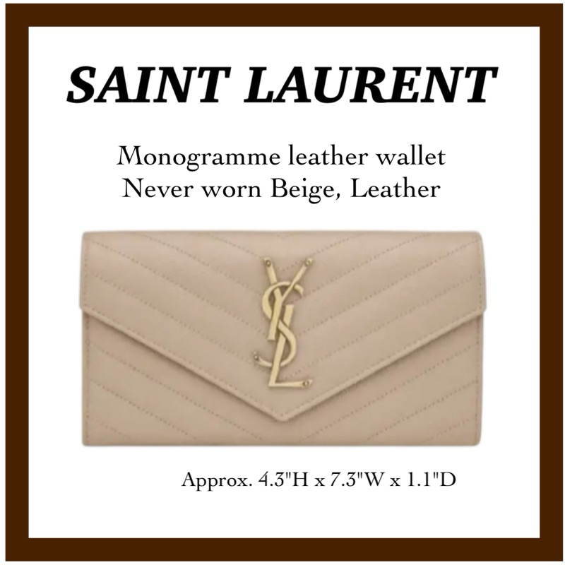 Uesd✨ ysl wallet bag กระเป๋าตังใบยาว สีเบจ สวยมากๆ🥰 มือสอง สภาพ99.99%👍🏻