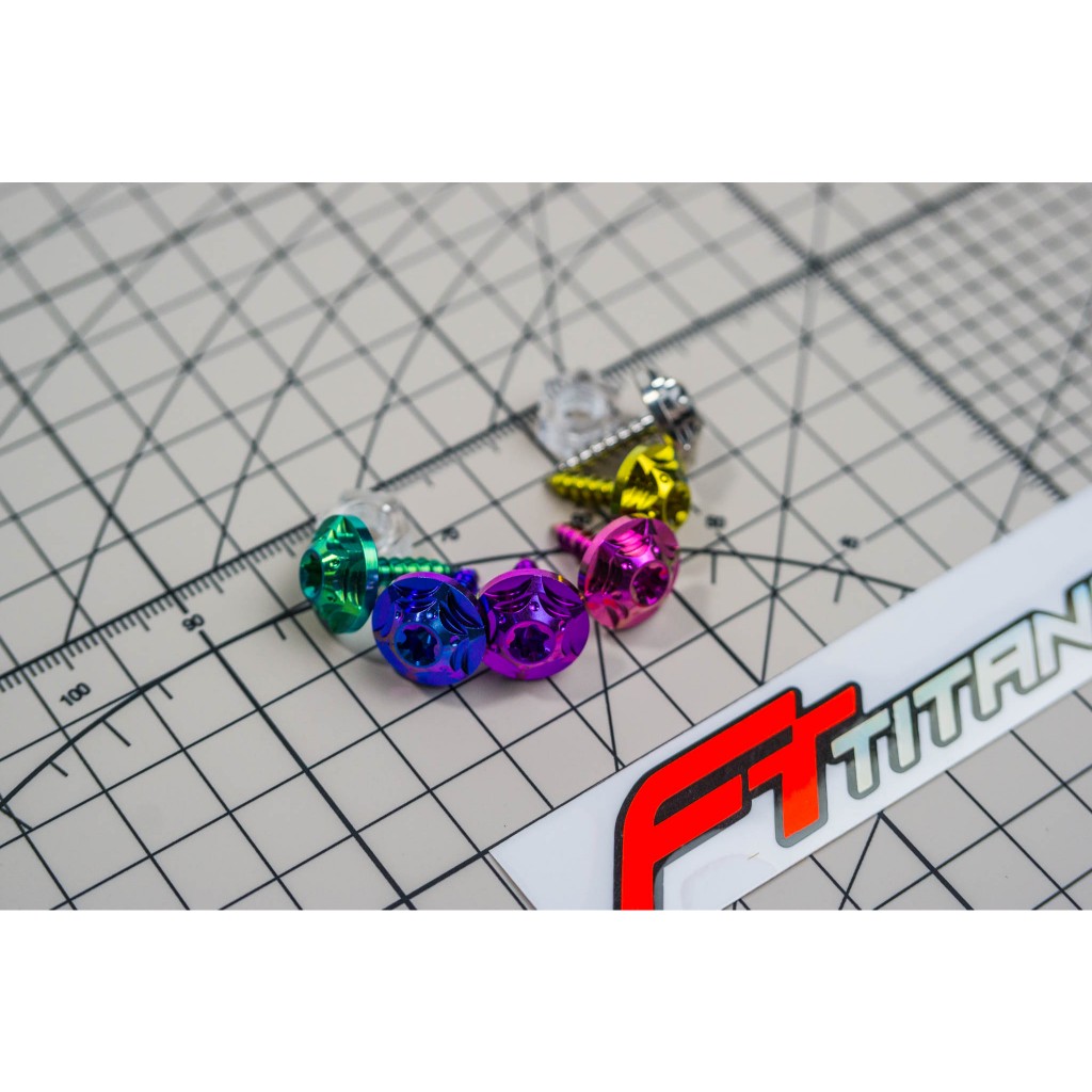 น็อตไทเทเนียมแท้  เกลียวปล่อย M4 ,M5  (หัวดาว 2 ชั้น)