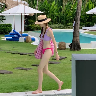 ชุดบิกินี่ ชุดว่ายน้ำผู้หญิง เซ็กซี่ Korean Bikini เซ็ต2ชิ้น ชายหาด#0476
