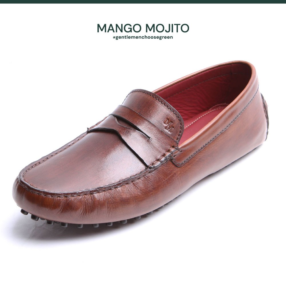 [พร้อมส่ง] MANGO MOJITO รองเท้าหนังรุ่น Mojito Loafer (Penny) สี Bruno