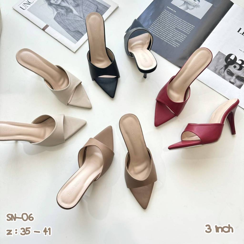 NIWA SHOES รองเท้า MAXI ปลายแหลมงานตามหาสุดๆ รหัสสินค้า SN-06 ส้นสูง 3 inch