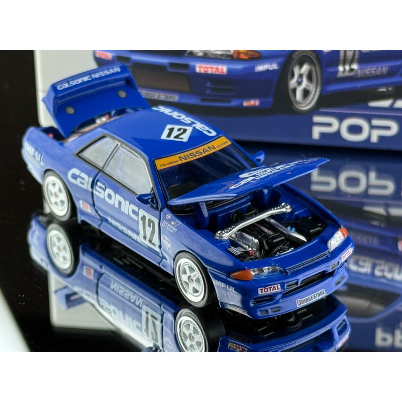 Nissan Skyline GTR R32 JTC 1990 Calsonic #12 Scale 1:64 ยี่ห้อ Pop race