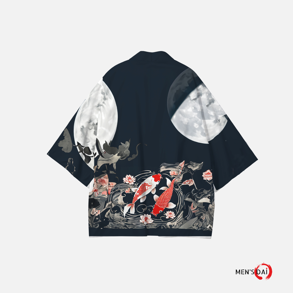 🔥New 🔥  เสื้อคลุมลายปลาคราฟ V.2  เสื้อคลุมญี่ปุ่ทรงยูกาตะ ฮาโอริ สไตล์ญี่ปุ่น เนื้อผ้าใส่สบาย ใส่ได้ทั้งผู้หญิงและผู้ชาย