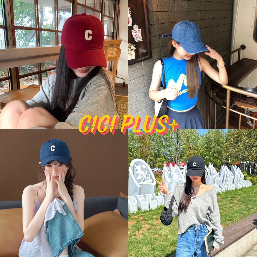 CiCi Plus+ (C12) หมวกเบสบอล หมวกแกป ปักอักษร ทรงสวย แมทช์ง่าย สไตล์เท่