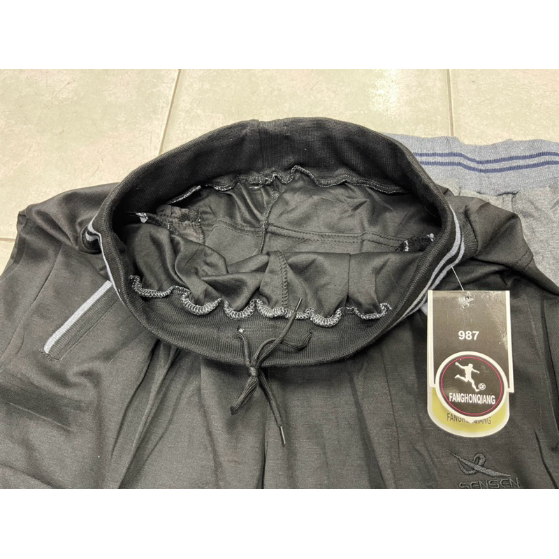 กางเกงวอร์มผ้ายืดไซส์ใหญ่จัมโบ้สำหรับคนอวบตัวสูงเนื้อผ้ายืดเยอะใส่สบายปลายขาปล่อย มีเชือกผูกเอวซ่อนอยู่ด้านใน#987# - รูปที่ 3