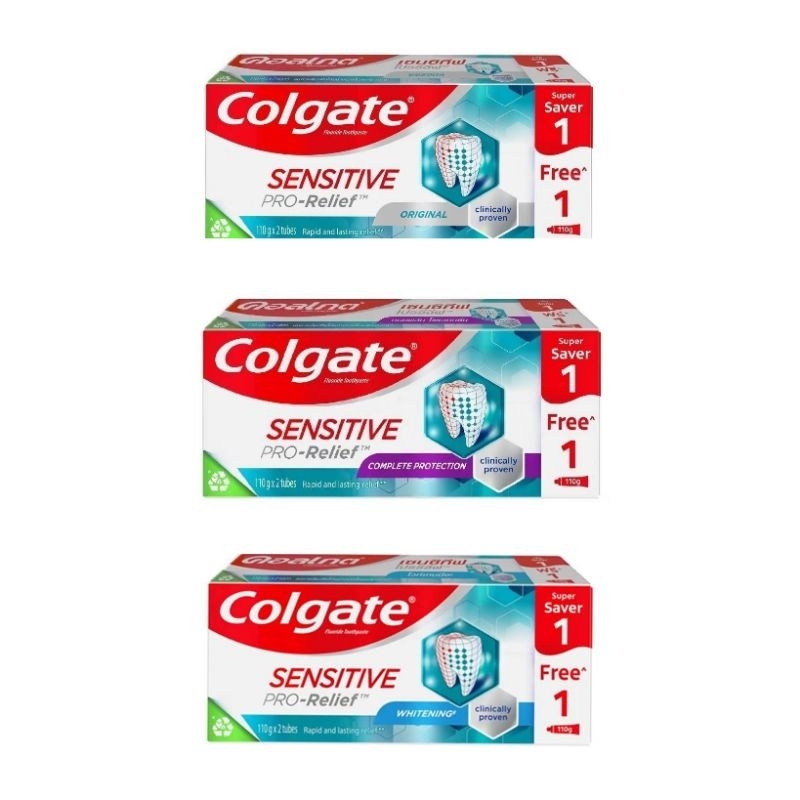 แพ็คคู่ Colgate ยาสีฟัน คอลเกต เซนซิทีฟ โปรรีลีฟ 110 กรัม × 2 หลอด เลือกสูตรได้