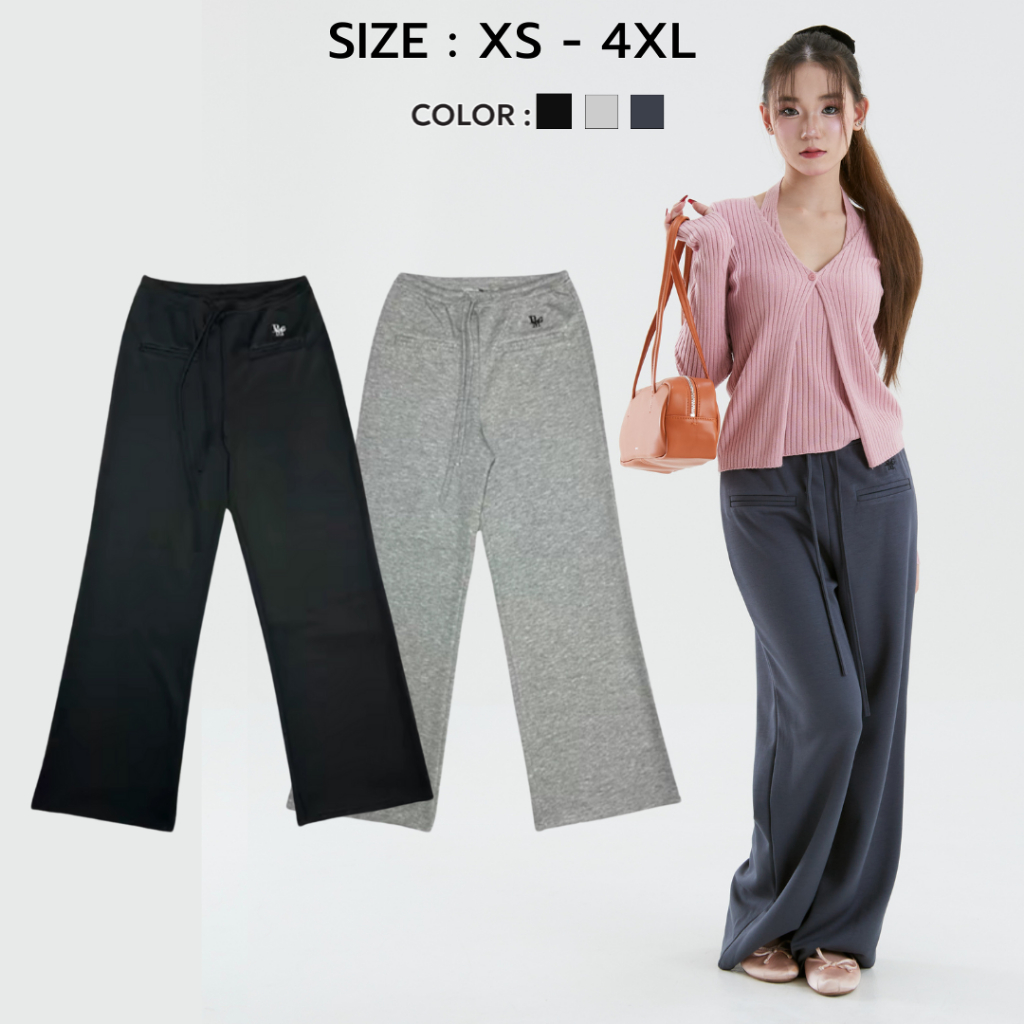 Bemingpants067(XS-4XL) - Beming Sweatpants วอร์มขายาว เอวผูกเชือกได้ ใส่ได้ทั้งเอวสูงเเละต่ำ ผ้านุ่ม