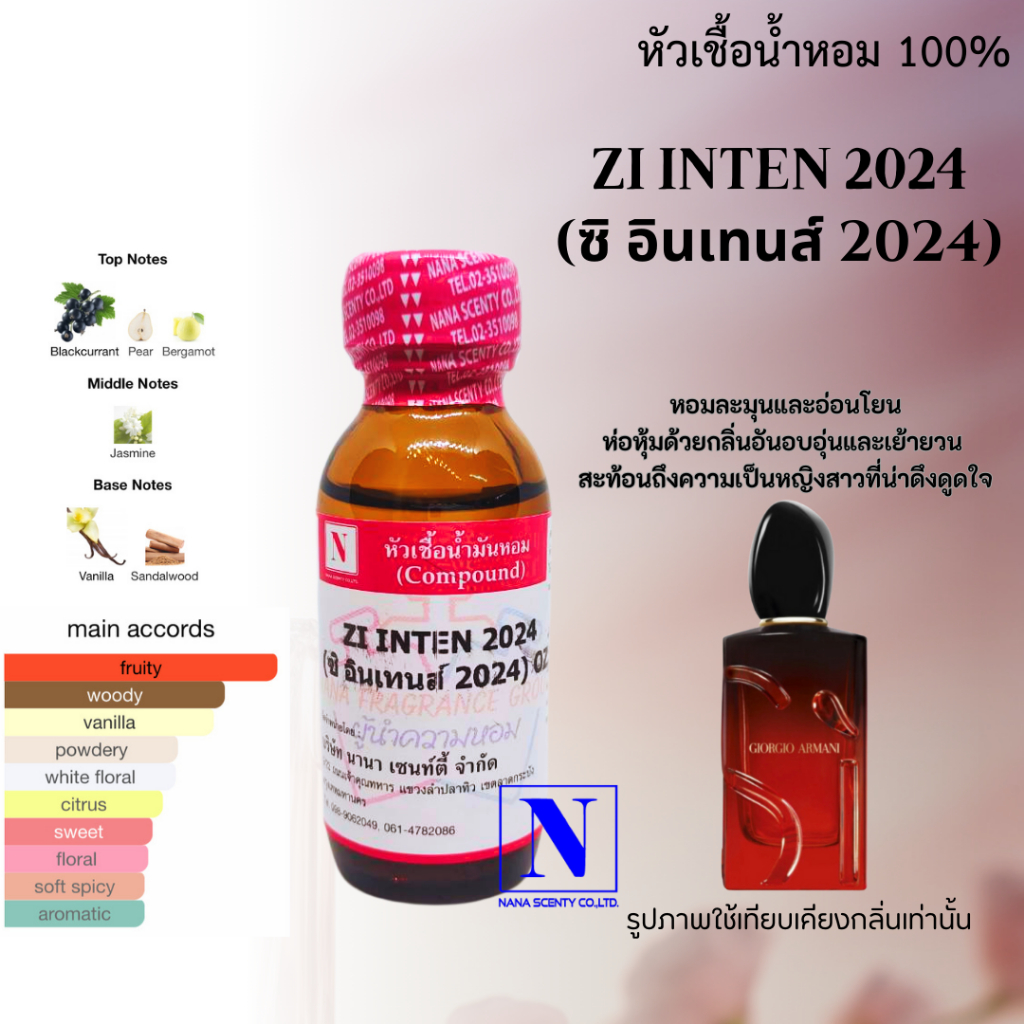 หัวเชื้อน้ำหอม 100% กลิ่นซิ อินเทนส์ (ZI INTEN 2024)