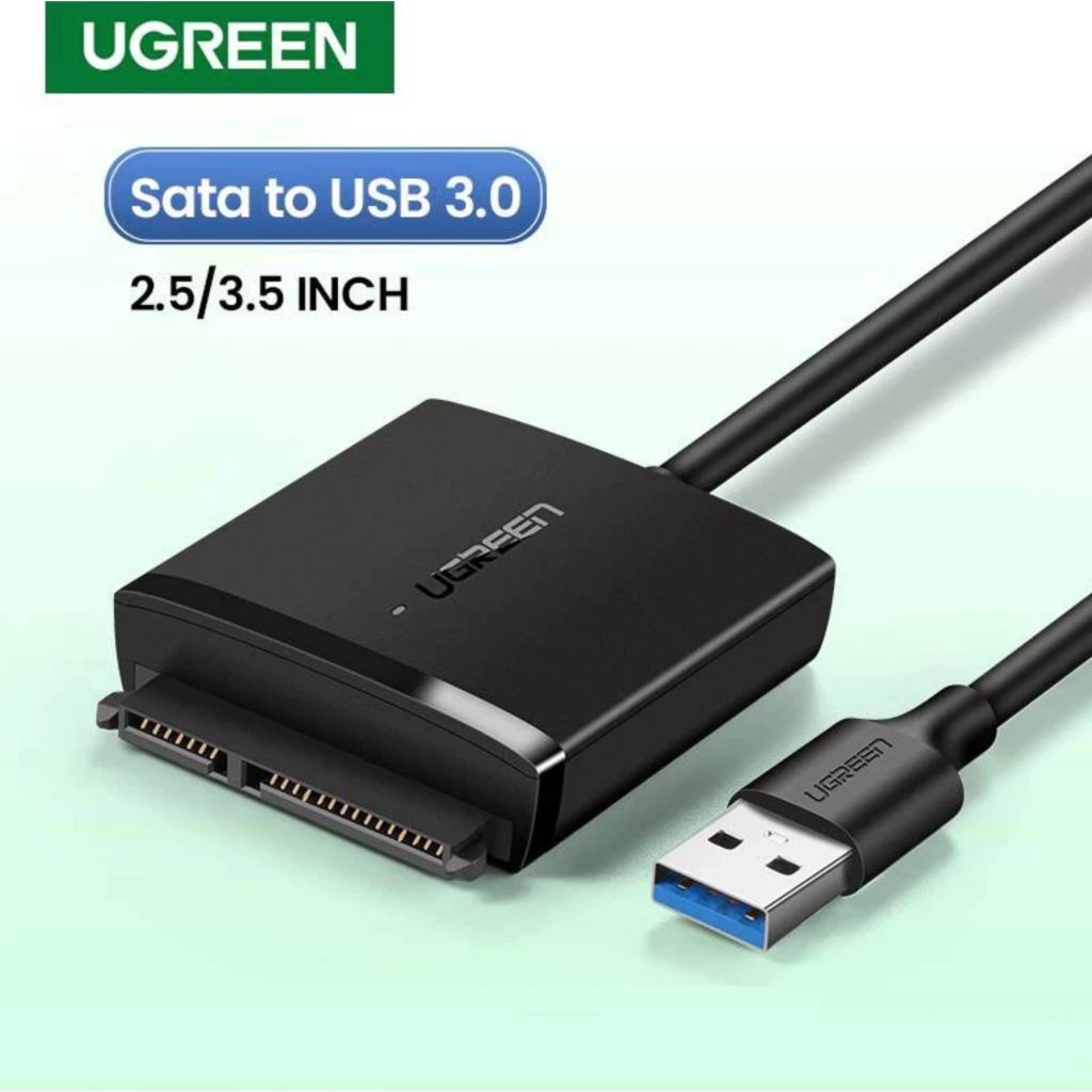 UGREEN 60561 อะแดปเตอร์ SATA to USB3.0 (ใช้งานกับ HDD 2.5/3.5 นิ้ว) สายเคเบิล 22pin ยาว 50cm สำหรับ 