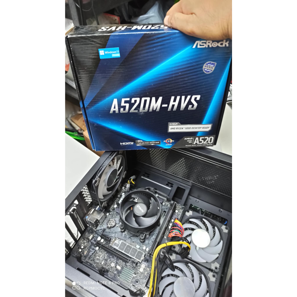 MAINBOARD (ASROCK A520M-HVS (DDR4) ( AM4) (MICRO-ATX) ครบกล่อง มือสองพร้อมใช้งาน ประกันยาว