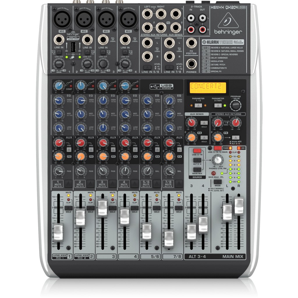 มิกเซอร์ ANALOG BEHRINGER #QX-1204USB Premium 12-Input 2/2-Bus Mixer with XENYX Mic Preamps ของใหม่ 