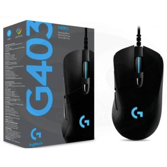 MOUSE (เมาส์เกมมิ่ง) LOGITECH G403 HERO พร้อมไฟ LIGHTSYNC RGB ปุ่มที่ตั้งโปรแกรมได้ 6 ปุ่ม 16,000 DPI