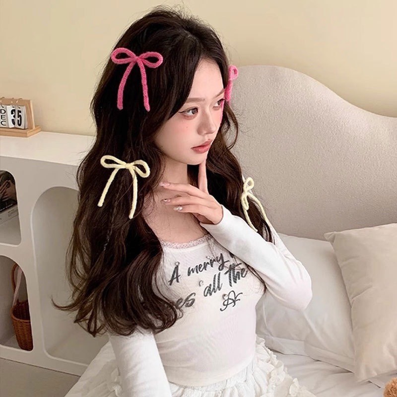 [PS-พร้อมส่งในไทย] กิ๊บติดผมแฟชั่นเกาหลีโบว์ถักสีพาสเทล มีทั้งหมด 2 ขนาด เนื้อผ้าถักนุ่ม เหมาะกับเทศกาล สีพาสเทลน่ารัก
