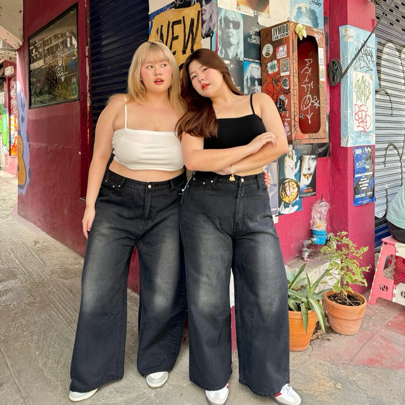 Black fade chubby Jeans🖤👖”ยีนส์เอวสูงสีดำเฟดสาวอวบเจ้าแรก"