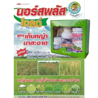 นอร์สพลัส (นอร์ส100กรัม+ซิสโม่500มล+โดรนสเปรย์100มล) สารกำจัดวัชพืชในนาข้าว