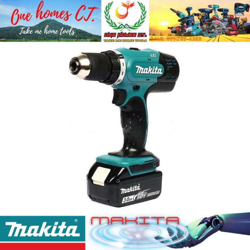 MAKITA รุ่น DDF453SF1J สว่านไขควงไร้สาย 18 โวลต์ รวมแบตเตอรี่และแท่นชาร์จ ขนาด 1/2 นิ้ว (สินค้ามีคุณ
