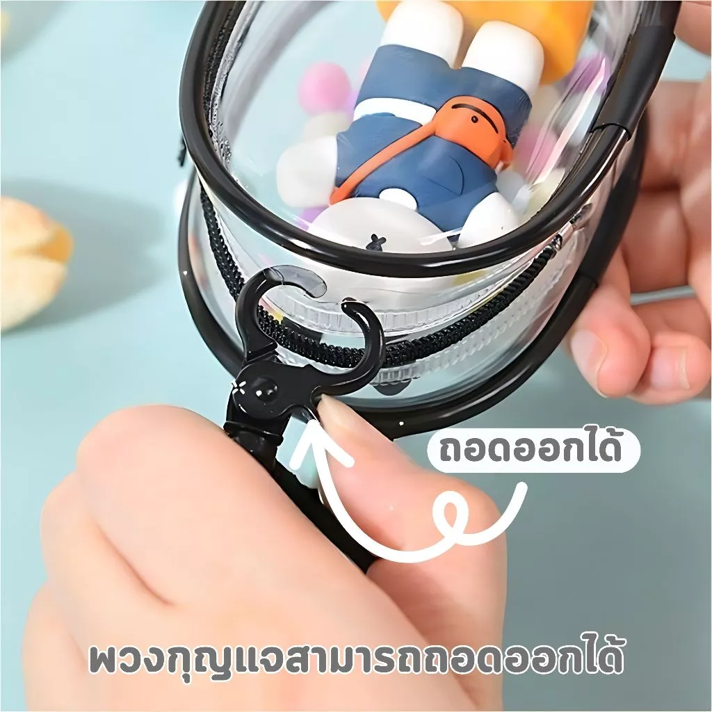 กระเป๋าตุ๊กตาไวนิล พวงกุญแจ PVC ใส กันฝุ่น มาการอง thumbnail 6