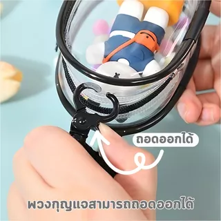 【พร้อมส่งจากไทย】 กระเป๋าตุ๊กตาไวนิล พวงกุญแจ PVC แบบใส หนา กันฝุ่น แฟชั่น มาการอง