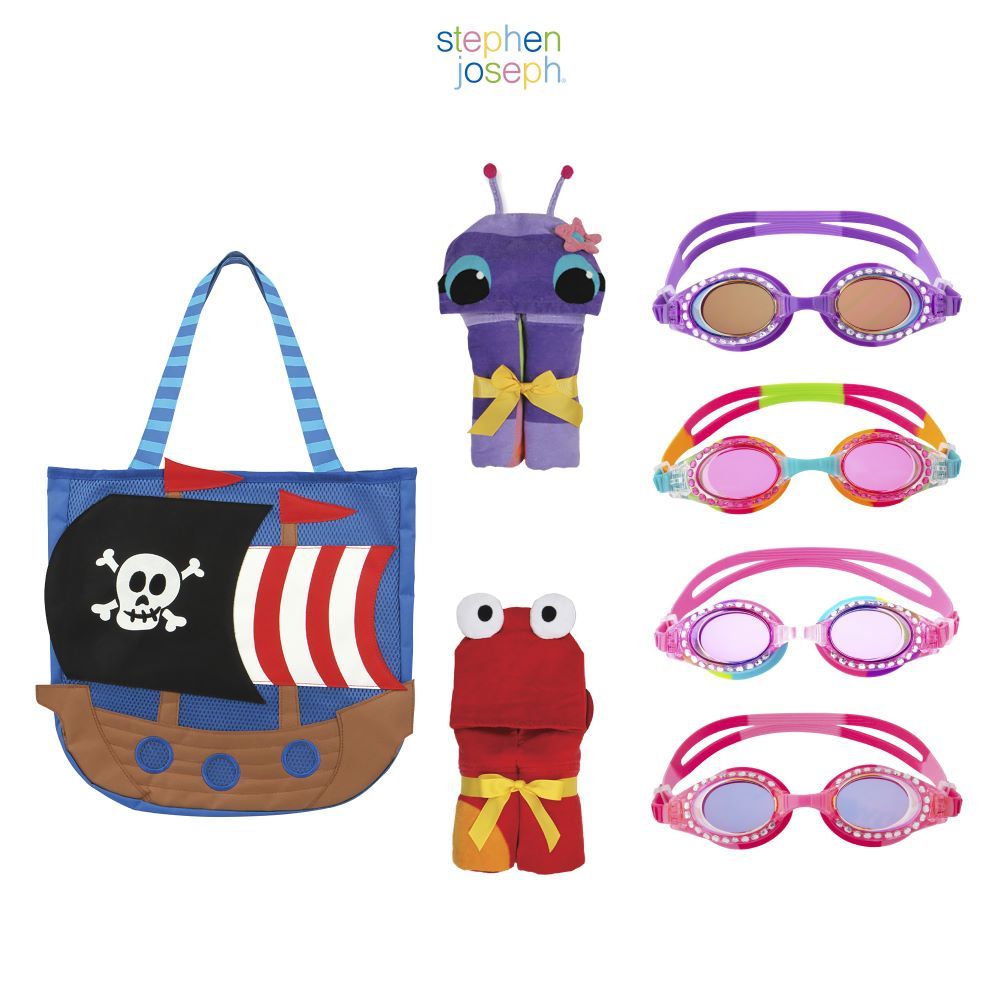 [Flash Sale] Stephen joseph Set Beach ของใช้เด็ก สำหรับชายหาด ยอดนิยมจากอเมริกา กระเป๋าสะพาย ผ้าเช็ดตัว แว่นตาว่ายน้ำ