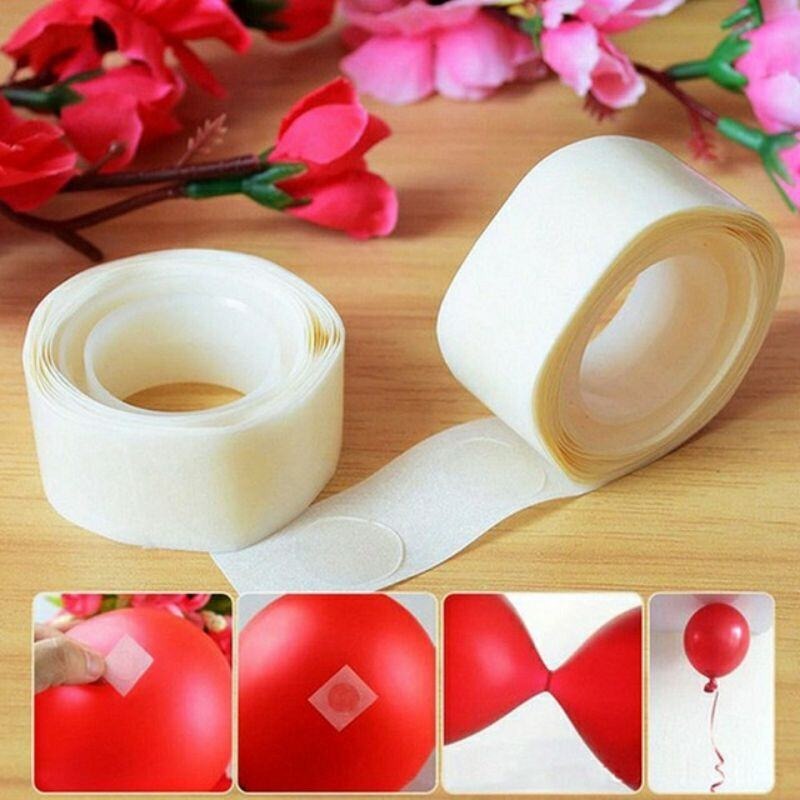 100pcs Balloon Double-Sided Glue Point Tape For Foil Latex Inflated Balloon