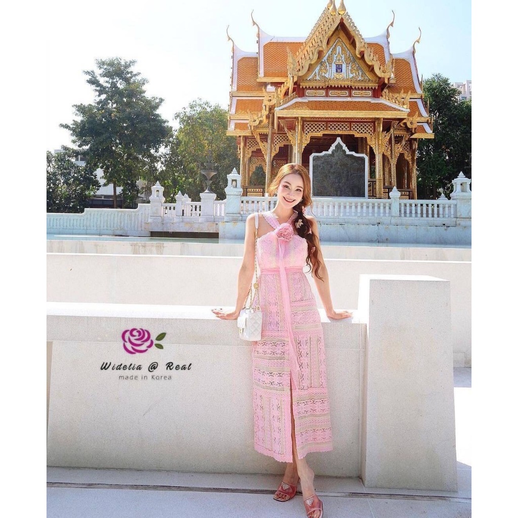 "เช็คสต็อคสินค้าก่อนสั่งซื้อค่ะ กดสั่งซื้อแล้วกรุณาอย่ายกเลิกน๊า" Widelia@Real Set เซ็ทเสื้อกับกระโปรงยาวแสนสวย