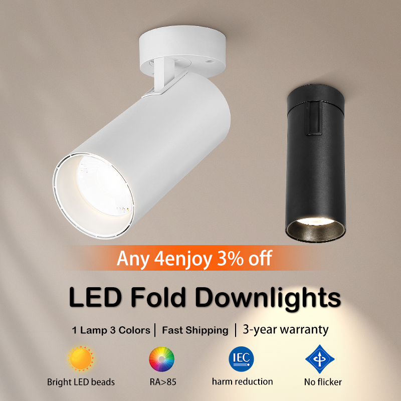 LED ดาวน์ไลท์ 3สี โคมไฟดาวน์ไลท์ โคมเพดาน ห้องนั่งเล่นในบ้าน ห้องพัก ไฟประดับ
