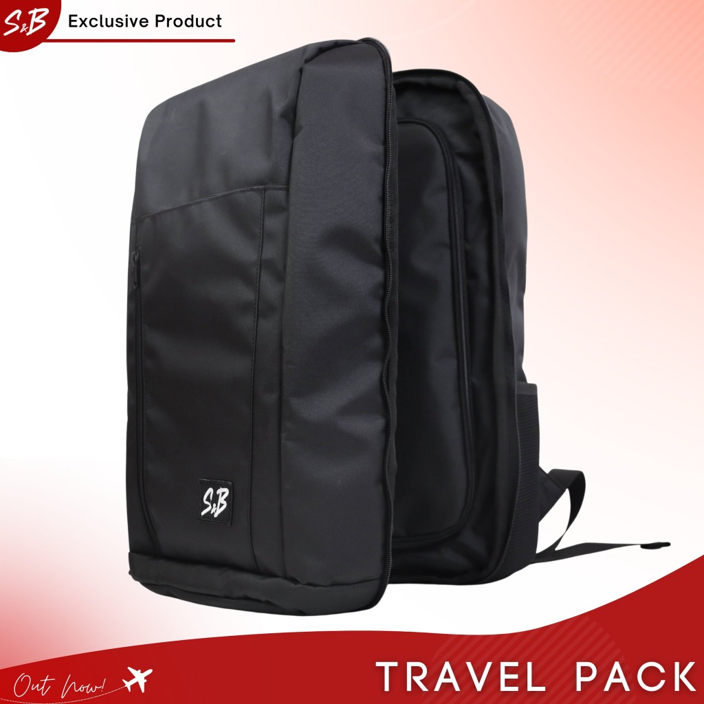 กระเป๋าเป้สะพายหลังสำหรับท่องเที่ยว ใช้ได้หลากหลาย - S&B Travel Pack 'Black'