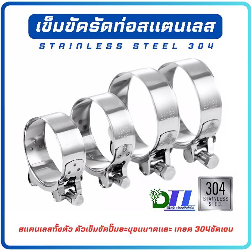 SUS304 เข็มขัดรัดท่อสแตนเลส 304