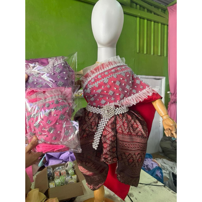 ชุดไทยเด็กสะไบมุกน่ารัก