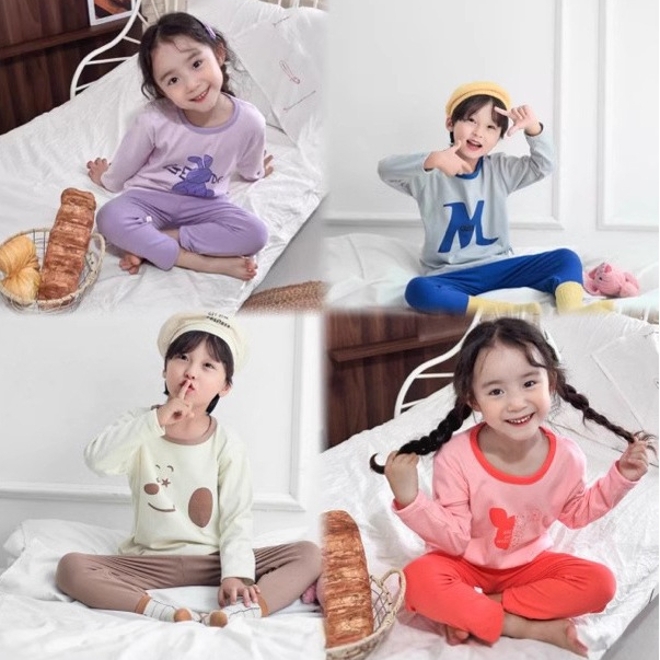 💥ส่งจากไทย💥ชุดนอนเด็กแขนยาว ขายาว 6 เดือน-8 ขวบ ผ้า velvet นิ่มมาก CK147