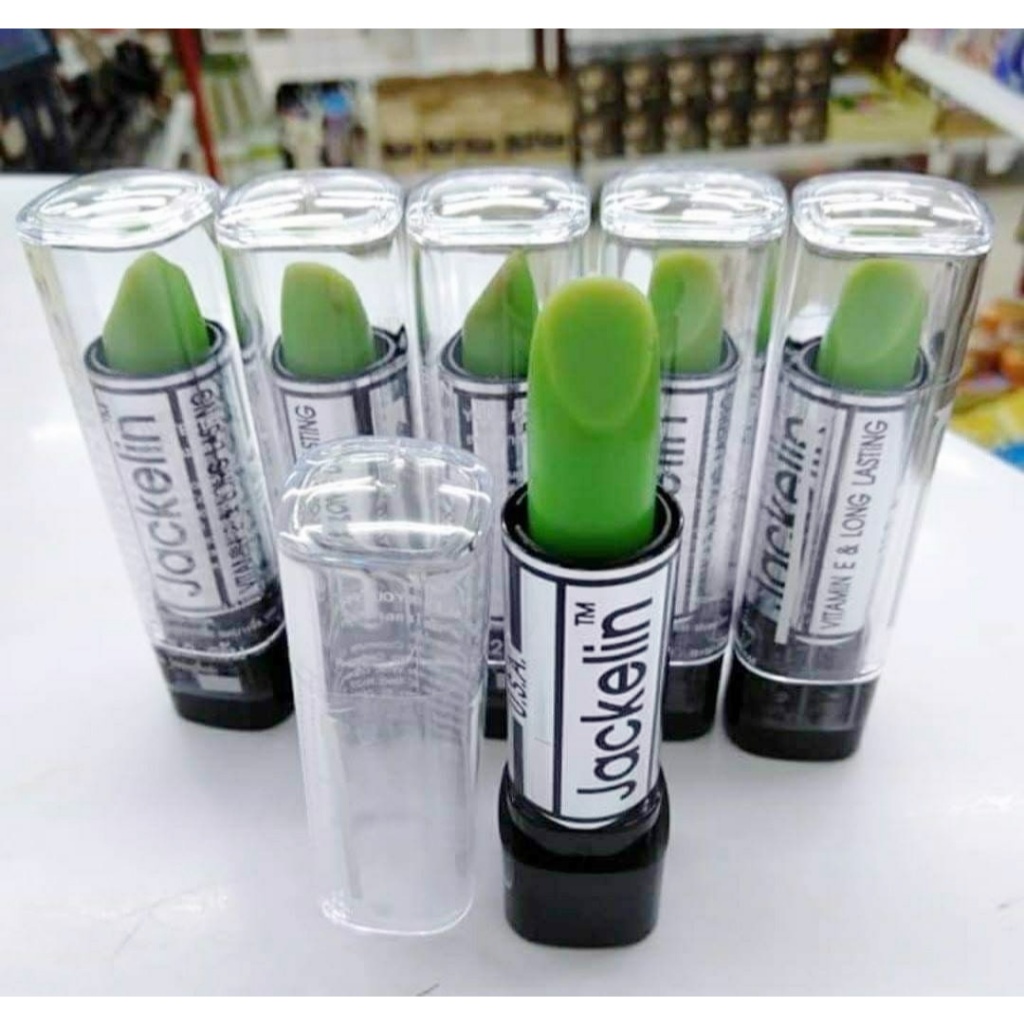 *(ลิปเขียว x 6 แท่ง) ลิปเขียว ลิปมันเปลี่ยนสี แจ็คเกอลิน Lipstick Jackelin