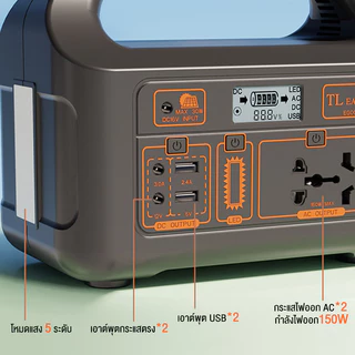 ธนาคารพลังงานแสงอ 220V แหล่งจ่ายไฟกลางแจ้ง คลื่นไซน์บริสุทธิ์100W/150Wเครื่องกำเนิดไฟฟ้าแบบพกพา ตั้งแคมป์ ขับรถท่องเที่ย