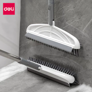 Deli แปรงขัดพื้น2in1 แปรงขัดห้องน้ำ พร้อมที่รีดน้ำในตัว อุปกรณ์ทำความสะอาด Floor Brush
