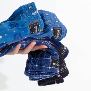 (แพ็ค3ตัว) กางเกงบ๊อกเซอร์ผู้ชาย Boxer Boocon บ็อกเซอร์พิมพ์ลาย สีโทนเข้ม คุณภาพดี เนื้อผ้านุ่มใส่สบาย ไม่ยืดไม่ย้วย