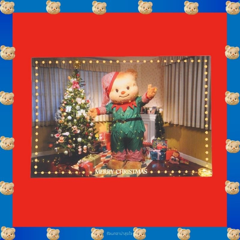 Butterbear พร้อมส่ง โพสการ์ดน้องเนยคริสมาสต์ชุดเอลฟ์เขียว (Nong Noey Elf Postcard) ของแท้ จากshop