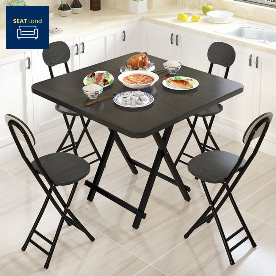 Seatland โต๊ะทานข้าว พับได้ ขนาด 80x80ซม. รับน้ำหนักได้ถึง 150 กก. พับเก็บได้