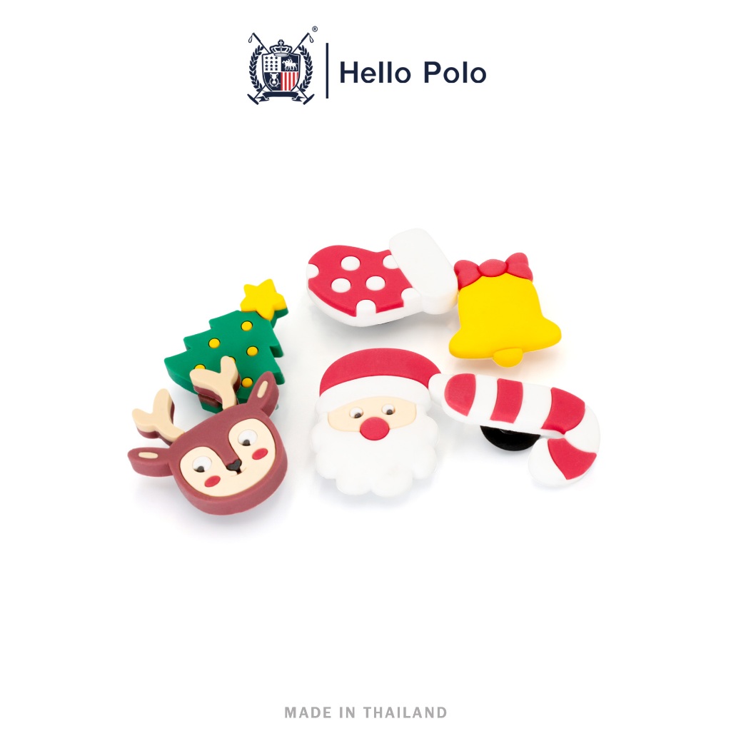 Hello Polo ของขวัญสำหรับคริสต์มาสอุปกรณ์ตกแต่งกระเป๋าชายหาดJibbitz น่ารักคาแรกเต