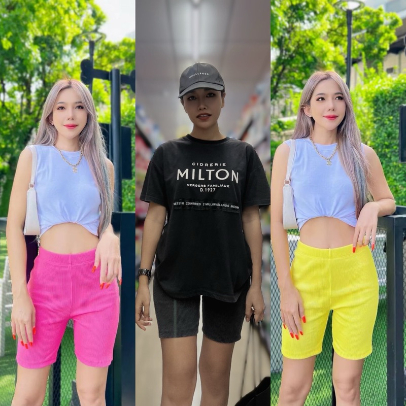 No85 กางเกงขาสั้น สามส่วน ไบเกอร์ ผ้าเกรดพรีเมี่ยม มีไซส์S, XL(สาวอวบ)