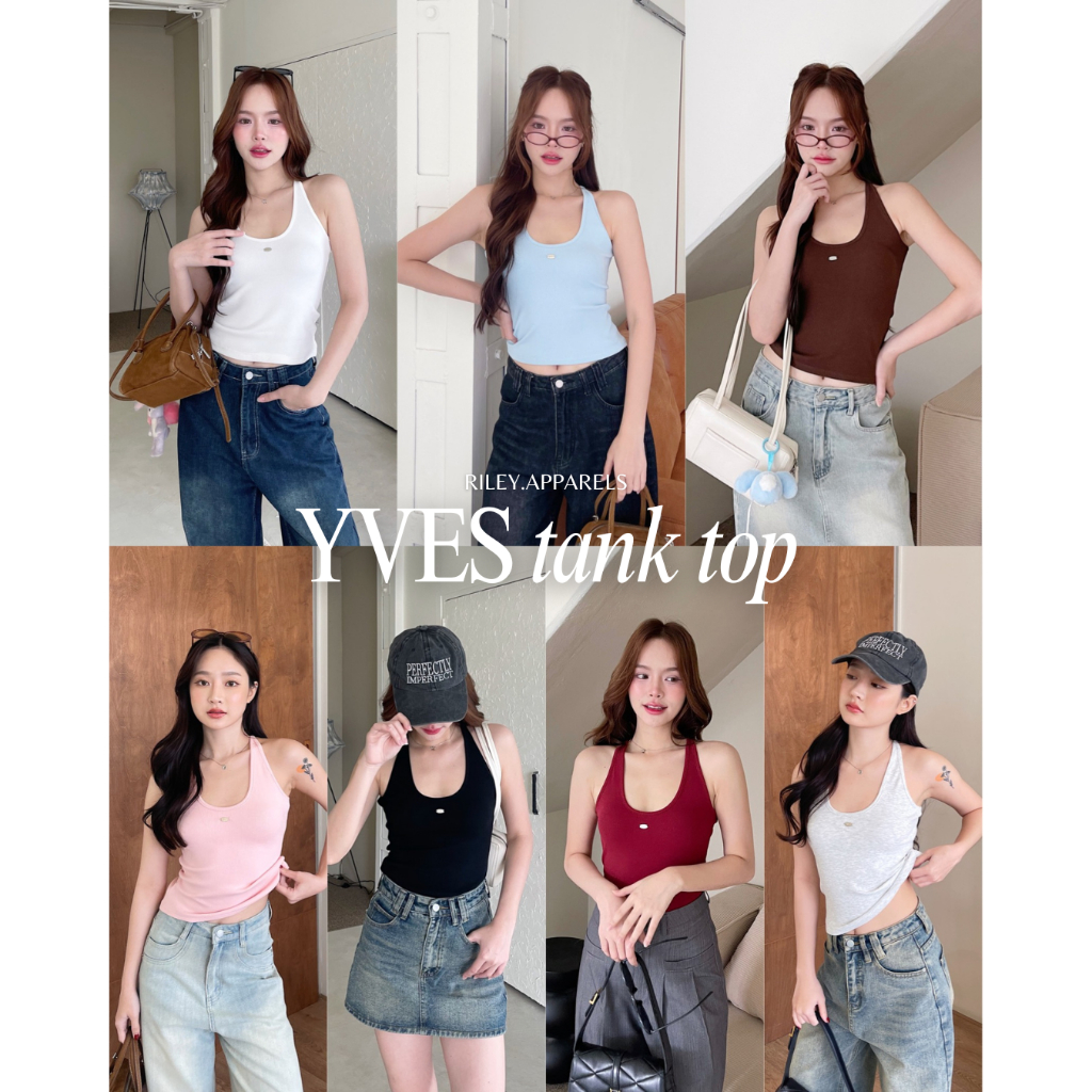 Riley.apparels - Yves tank top 9109 เสื้อกล้ามฟีลคล้องคอ